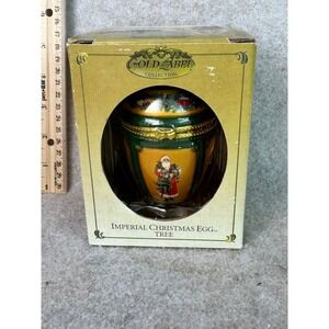 GoldLabel Collection Imperial Christmas Egg Stocking Porcelain MusicBox Ornament